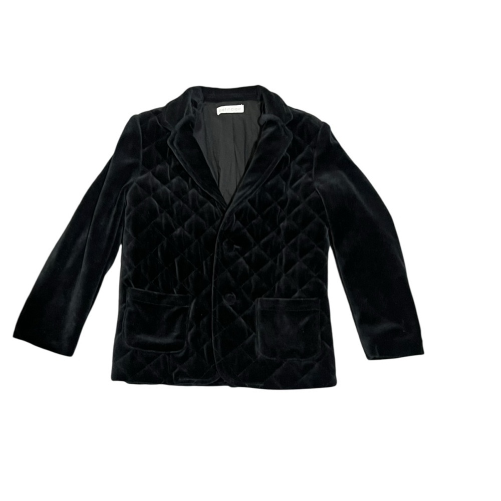 Petit Clair Boys Black Velvet Jacket Quilted